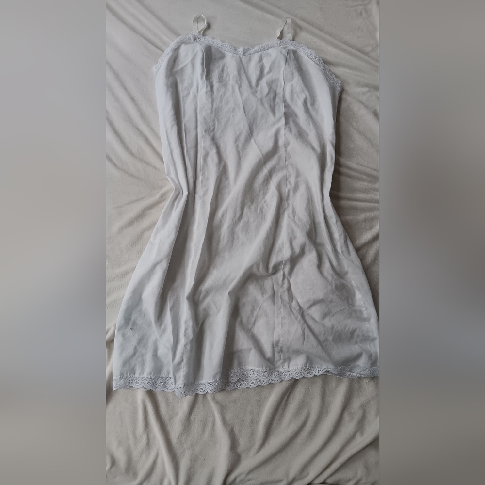 Vintage Handmade Cotton Lace Trim Slip Dress